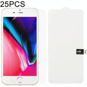 25 stuks zachte hydrogel film volledige dekking voorkant beschermer met alcohol katoen + kraskaart voor iPhone 7 plus/8 plus