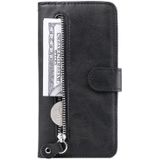 Voor Samsung Galaxy A21s Fashion Calf Texture Zipper Horizontale Flip Lederen Case met Holder & Card Slots & Wallet(Zwart)