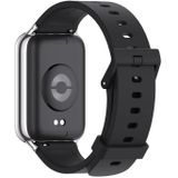 Voor Xiaomi Mi Band 8 Pro Mijobs siliconen ademende horlogeband (zwart zilver)