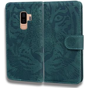 Voor Samsung Galaxy S9 Plus Tiger Embossing Pattern Horizontale Flip Lederen Case met Holder & Card Slots & Wallet(Groen)