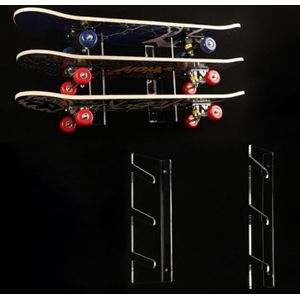 YX076 Wandmontage Vierwielige Skateboard Opbergbeugel (Transparant)