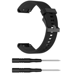 Voor Garmin Fenix 5S (20mm) Siliconen vervangende polsband horlogeband(Zwart)