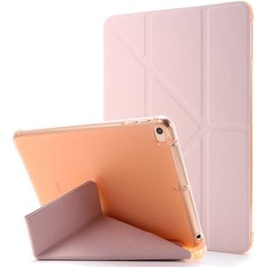 Voor iPad Mini (2019) Airbag Vervorming Horizontale Flip Lederen Kast met houder & penhouder(roze)