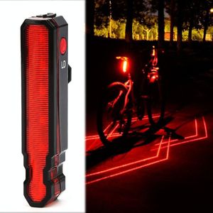 LD51 USB oplaadbare fiets Laser Tail Light Night Riding LED Waarschuwingslicht Outdoor Riding Equipment (Rood licht)