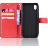 Retro Crazy Horse textuur horizontale Flip lederen case voor Xiaomi Redmi 7A  met houder & kaartsleuven & fotolijstjes (rood)