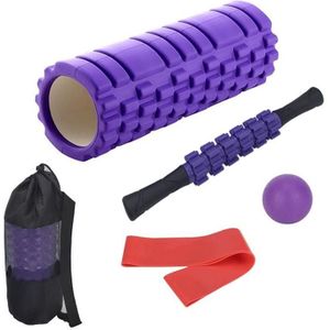 33cm 5 stks/set EVA Hollow Foam Roller Spier Ontspanning Roller Yoga Kolom Set Fitness Apparatuur (Paars)