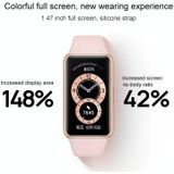 Originele Huawei Band 6 1 47 inch AMOLED color screen smart polsband armband  NFC Edition  ondersteuning bloed zuurstof hartslag monitor / 2 weken lange levensduur van de batterij / slaapmonitor / 96 sportmodi (oranje)