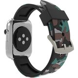 Voor Apple Watch serie 3 & 2 & 1 42mm Fashion Camouflage patroon siliconen horloge Strap(White)
