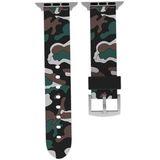 Voor Apple Watch serie 3 & 2 & 1 42mm Fashion Camouflage patroon siliconen horloge Strap(White)