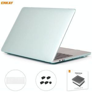 ENKAY 3 in 1 Crystal Laptop Beschermhoes + EU Versie TPU Keyboard Film + Anti-dust Pluggen Set voor MacBook Pro 13.3 inch A1706 / A1989 / A2159 (met Touch Bar)(Groen)