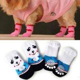 2 paar schattige puppy honden Pet gebreide anti-slip sokken (Panda)