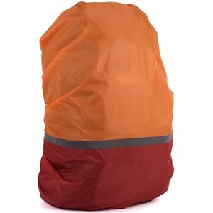 2 Stks Outdoor Bergbeklimmen Kleur Bijpassende Lichtgevende Rugzak Regenhoes  Grootte: XL 58-70L (Rood + Oranje)