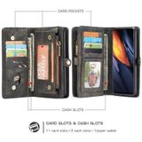 Voor Galaxy A71 4G CaseMe-008 Afneembare Multifunctionele Horizontale Flip Lederen kast met kaartslot & houder & ritsportemonnee & fotoframe(zwart)