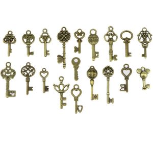 Gemengde reeks van Vintage skelet sleutels In antiek brons van verschillende grootte als decoratieve versiering voor partij gunsten  kettingen  kunsten en ambachten (bronzen Set van 100 stuks)