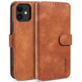 Dg. MING Retro Oil Side Horizontale Flip Case met Holder & Card Slots & Wallet Voor iPhone 12 mini(Brown)