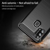 Voor Samsung Galaxy M31 / F41 / M21s / M31 Prime MOFI Gentleness Series Brushed Texture Carbon Fiber Soft TPU Case (Zwart)