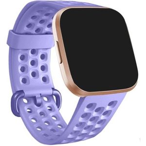 Voor FITBIT Versa 2 ademende siliconen horlogeband (licht paars)
