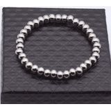 3 PCS Silver Stainless Steel Round Bead Bracelet