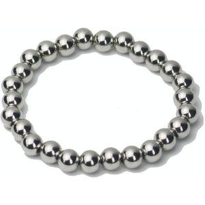 3 PCS Silver Stainless Steel Round Bead Bracelet