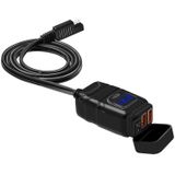 Universele auto super snelle Dual Port USB Charger Power Outlet adapter met LED Digitale voltmeter (blauw licht)