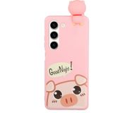 Voor Samsung Galaxy S23 5G Schokbestendig Cartoon TPU-telefoonhoes (schattig varken)