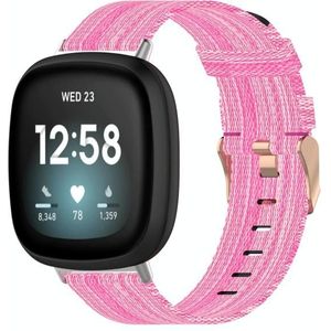 Voor Fitbit Versa 3 nylon geweven canvas horlogeband