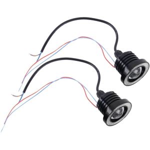 2 stuks 2 5 inch DC12V 10W 900LM 6500K auto Angel Eyes mist Lamp Mistlamp  kabel lengte: 20cm (blauw licht + wit licht)