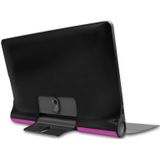Voor Lenovo Yoga Smart Tab Custer Texture Horizontal Flip Lederen Behuizing met twee opvouwbare houder (Paars)
