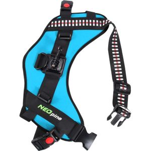 NEOpine Hond harnas borstband Riem voor GoPro HERO (2018) 7 / 6 / 5 / 4 / 3+ / 3 / 2 / 1 (blauw)