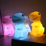 3 PC'S eco-vriendelijke siliconen LED dinosaurus kleurrijke zachte licht Home elektronische nachtlampje (wit)