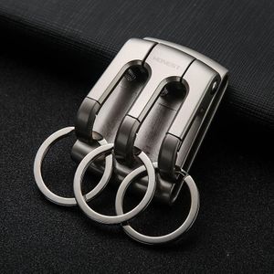 EERLIJKE 3-ring autosleutelhanger taille-hangende anti-verlies sleutelhanger voor heren