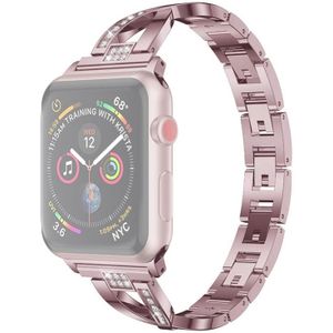 Kleurrijke diamant roestvrijstalen horlogeband voor Apple Watch serie & 40mm/3 & 2 & 1 38mm (paars)