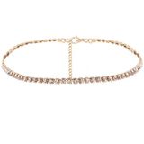2 PC's Fashion Sieraden accessoires luxe Strass Choker ketting voor vrouwen Temperament kraag Necklace(Gold)