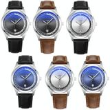 Yazole 516 Fashion Calendar Men horloge Lichtgevende Quartz horloge (Blue Lade Brown Riem)