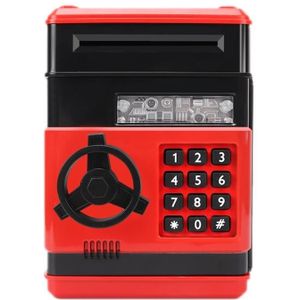 PASSWORD SAFE DOCUMENT KINDEREN Automatische besparingen ATM-machine speelgoed  kleur: roodachtig zwart