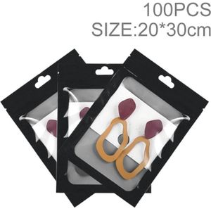 100 stks 20  30 cm HD Transparant Venster Telefoon Case Decoratie Verzegelde Zak (Zwart)