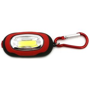 Draagbare mini sleutelhanger Pocket Torch COB LED licht zaklamp lamp met 3 modi (rood)