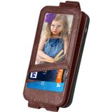 Voor Samsung Galaxy S23 5G Splicing Wallet Kaarthouder Verticale Flip Lederen Telefoon Case (Bruin)