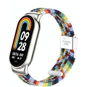 Voor Xiaomi Mi Band 8 / 8 NFC metalen kop + nylon gevlochten stalen gesp horlogeband