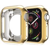 Voor Apple Watch Series 3 & 2 & 1 38mm Plating TPU Round Hole Hollowing Beschermhoes(Goud)