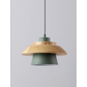 YWXLight Nordic creatieve persoonlijkheid moderne minimalistische massief hout metaal hanger licht (groen)