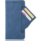 Voor Kyocera Android One S10 Skin Feel Calf Texture Card Slots Leather Phone Case (Blauw)