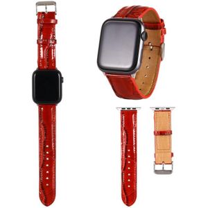 Voor Apple Watch Series 6 & SE & 5 & 4 40mm / 3 & 2 & 1 38mm Crocodile Texture Leather Wrist Strap(Rood)