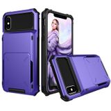 Schokbestendig TPU + PC beschermende case voor iPhone X/XS  met kaartsleuf (paars)