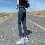 Lente zomer los rechte been jeans (kleur: lichtblauw-10 punten Maat: 30)