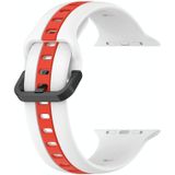 Tweekleurige lusgesp siliconen horlogeband voor Apple Watch Ultra 49 mm (wit + rood)