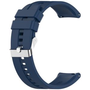 Voor Huawei Watch GT 2 46mm Siliconen vervangende polsbandje met zilveren gesp (donkerblauw)