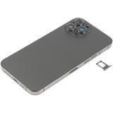 Batterij achterklep (met zijtoetsen  kaartlade  voeding + volume flexkabel - draadloze oplaadmodule) voor iPhone 12 Pro Max (zwart)