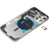 Batterij achterklep (met zijtoetsen  kaartlade  voeding + volume flexkabel - draadloze oplaadmodule) voor iPhone 12 Pro Max (zwart)