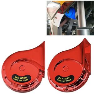 2 PCS / Set 12V Motorcycle Electric Car Modified Mono Horn (Rood)